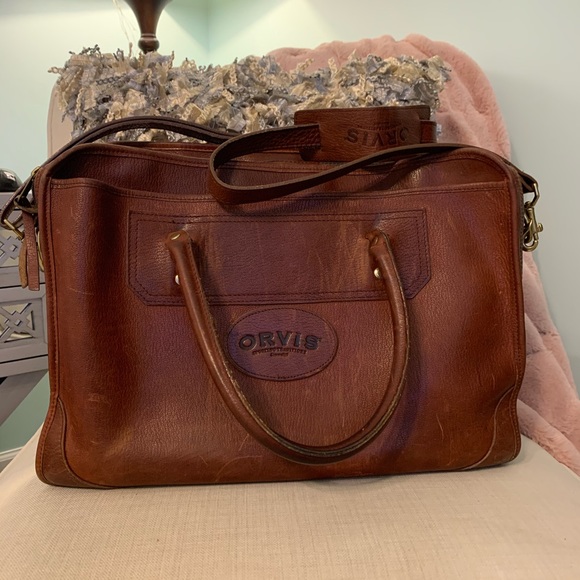 orvis leather bag